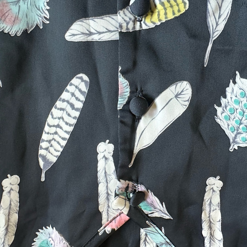 Anthropology Greylin Black Feather Print Halter Tank Top - Picture 8 of 8